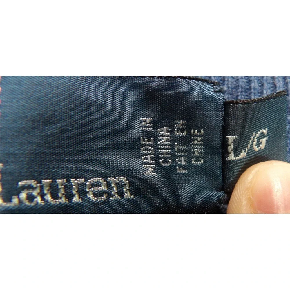 Polo by Ralph Lauren V Neck Sweater Men L Blue Pima Cotton Pony Classic Pullover